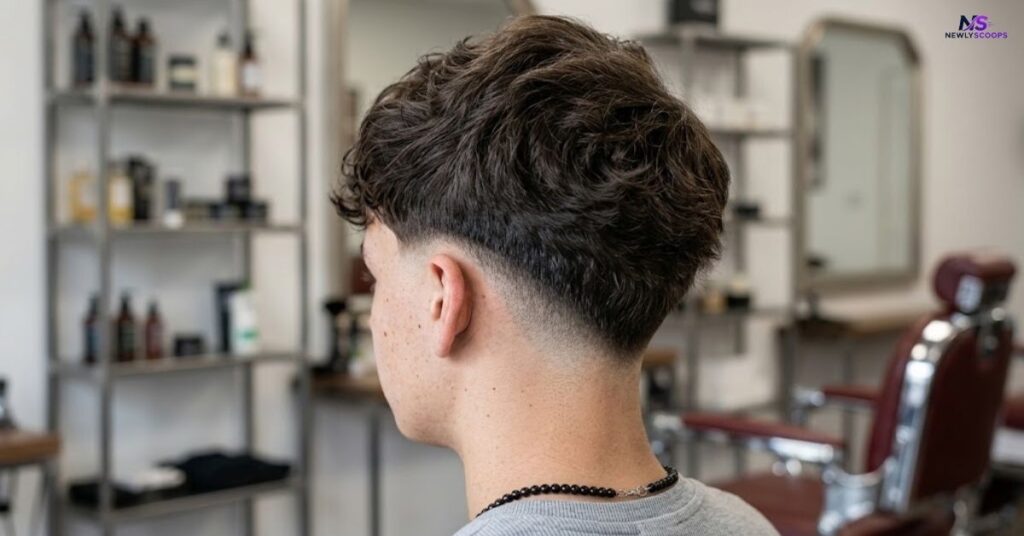 Mid Drop Fade With V Shape