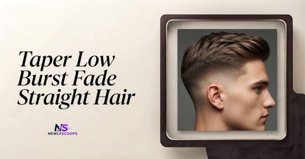 Taper low burst fade straight hair