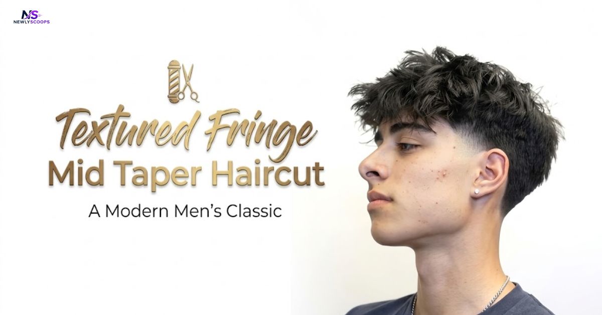 Textured Fringe Mid Taper Haircut